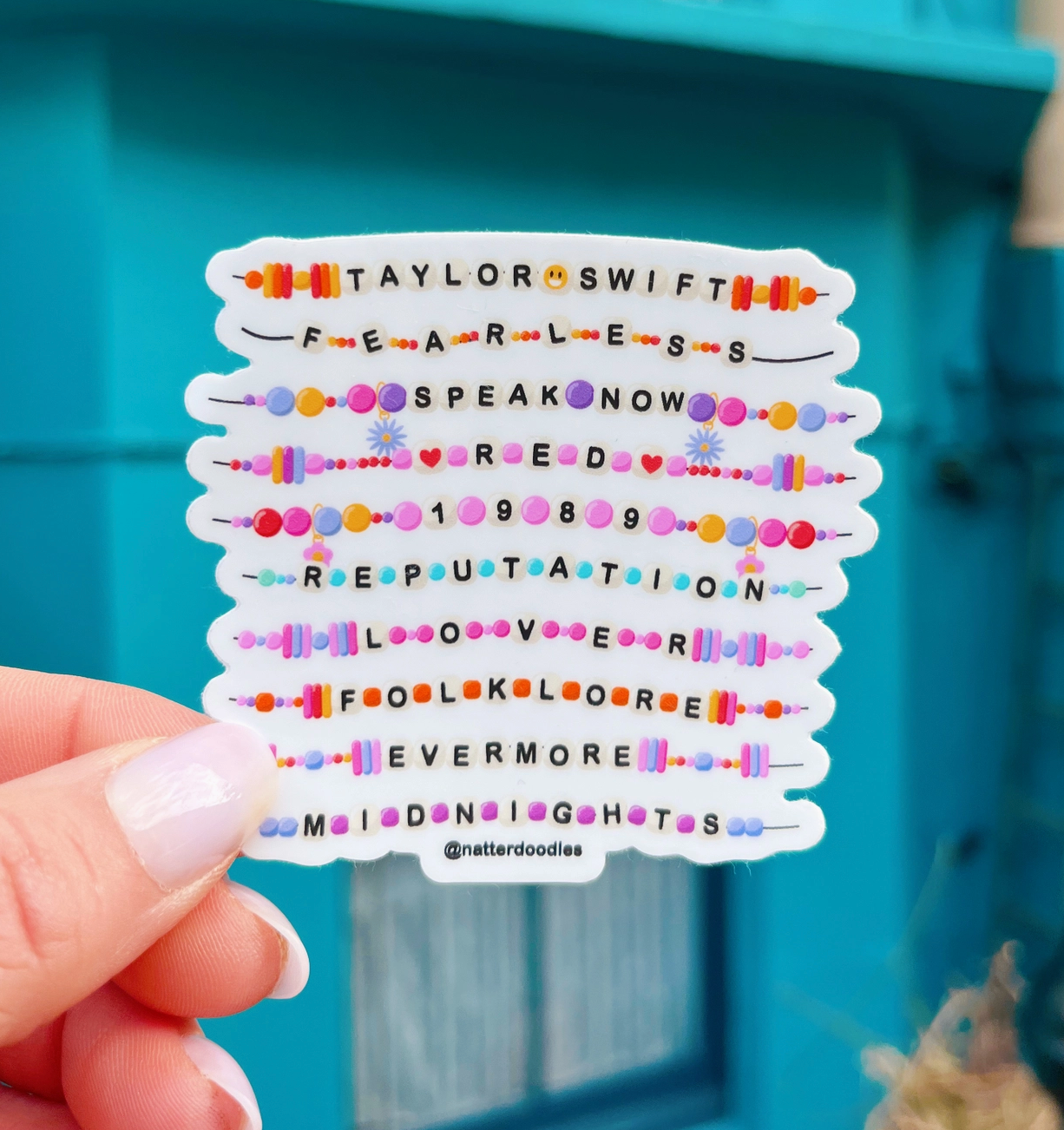 Taylor Swift Album Titles & Friendship Bracelets Era Sticker