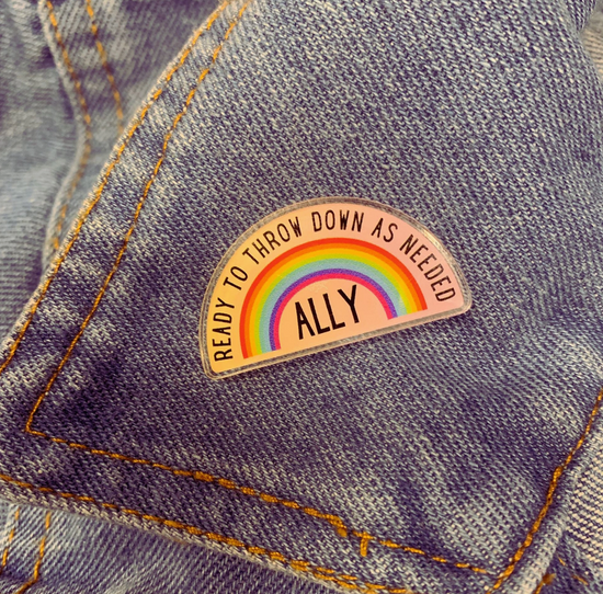 Ready To Throw Down As Needed Ally Acrylic Pin