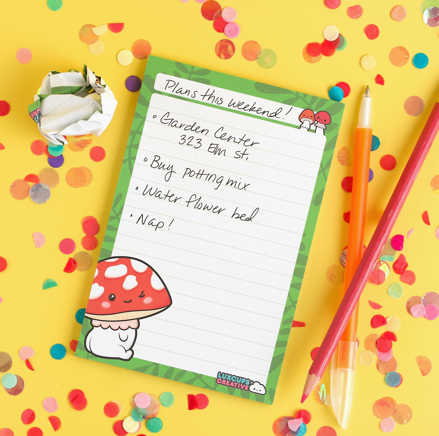 Red Mushroom Notepad - 50 sheets