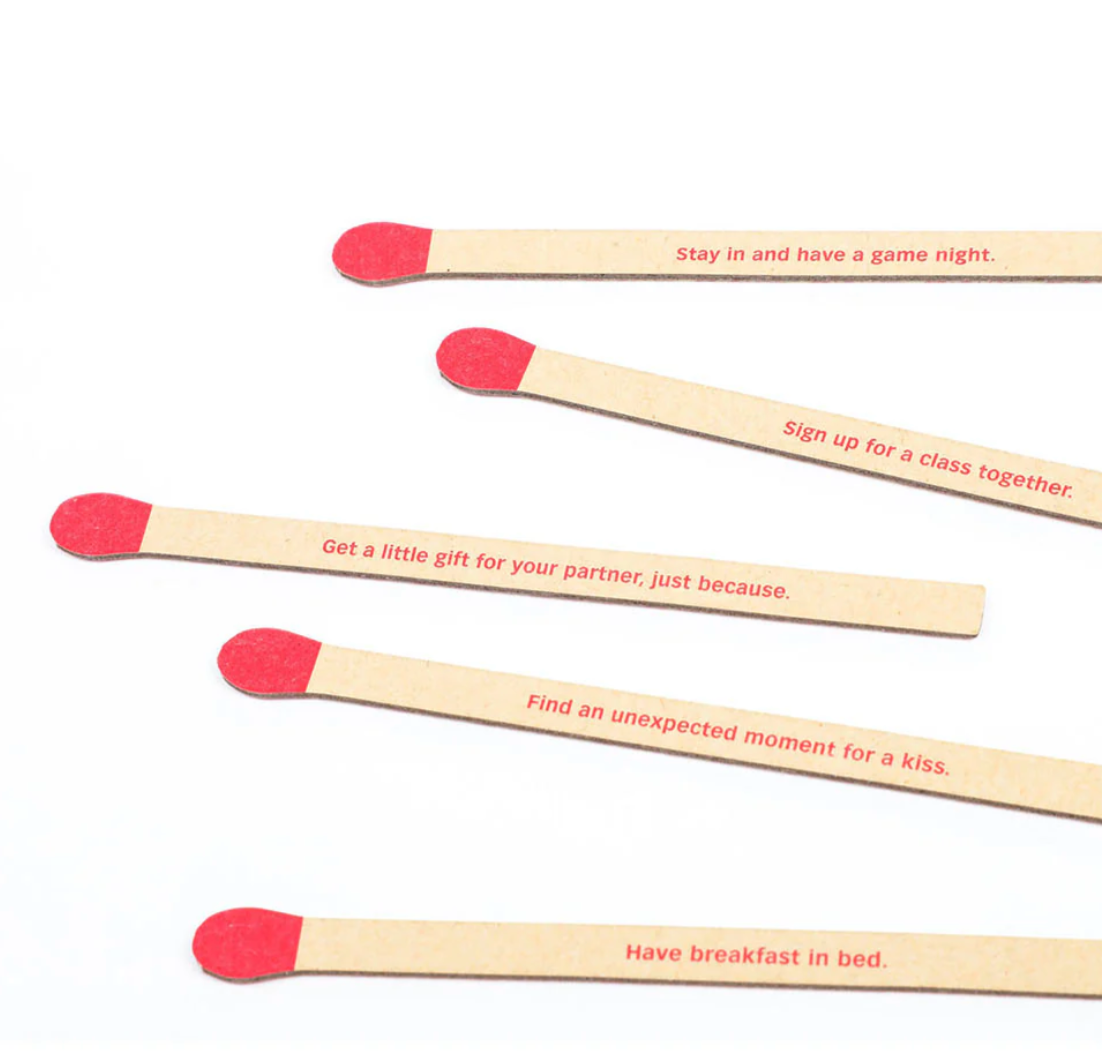 Spark Romance: Faux MatchSticks With Conversation Starters