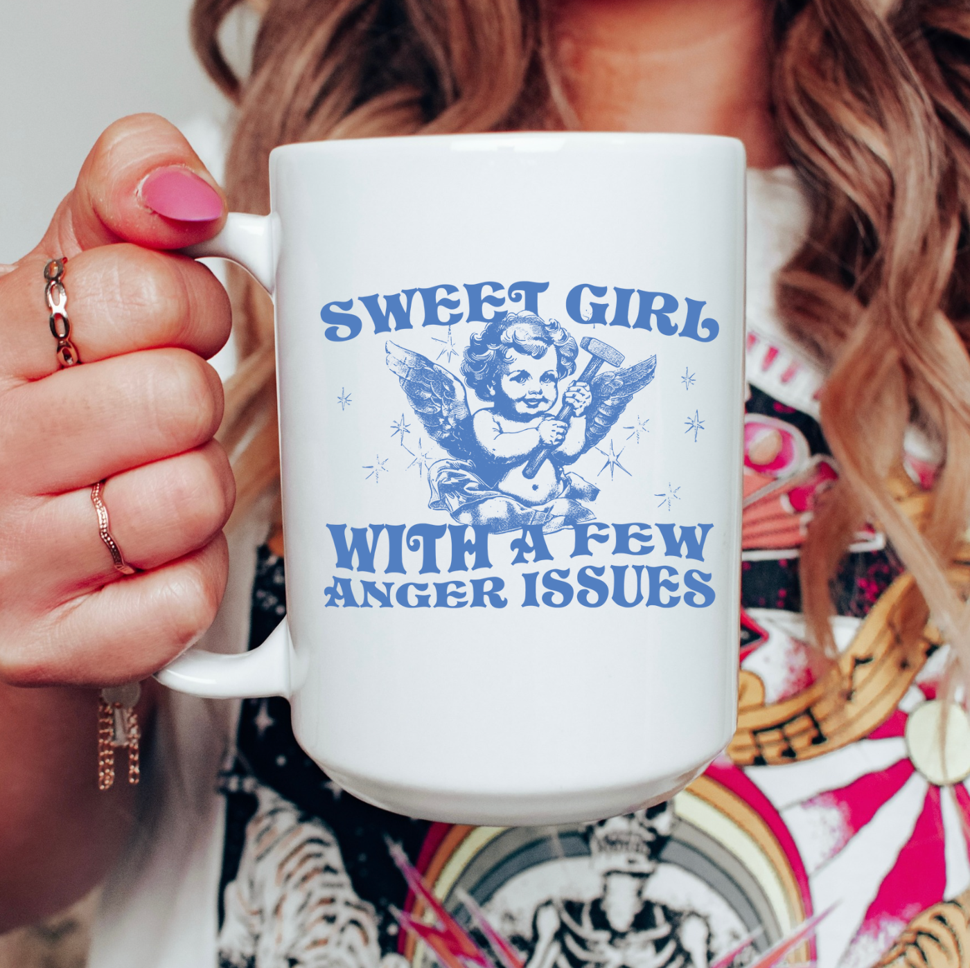 Sweet Girl With A Few Anger Issues 15 oz Mug