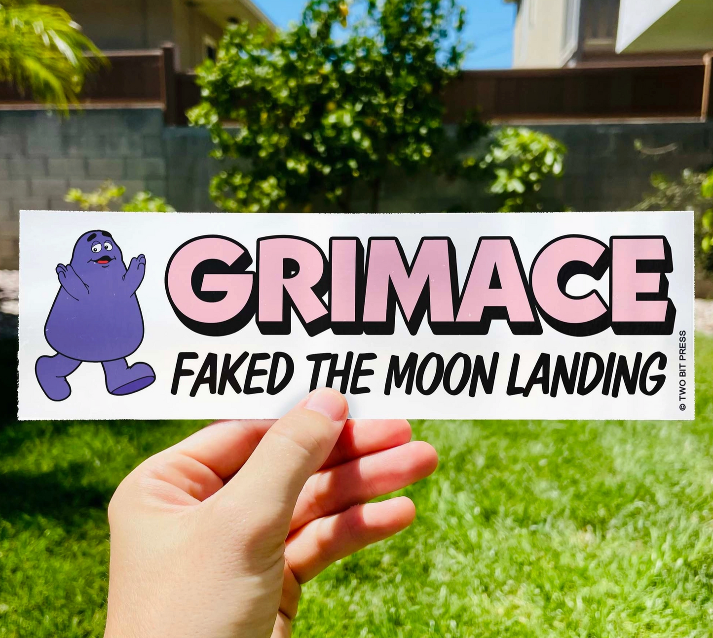 Grimace Faked The Moon Landing Bumper Sticker