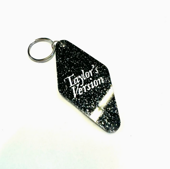 Taylor's Version Black Glitter Keychain