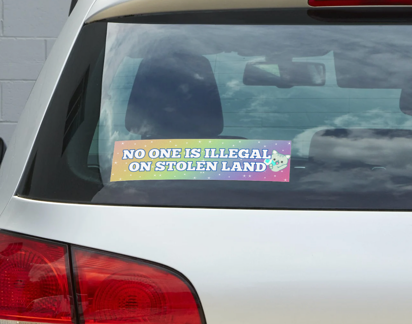 No One Is Illegal On Stolen Land Bumper Sticker