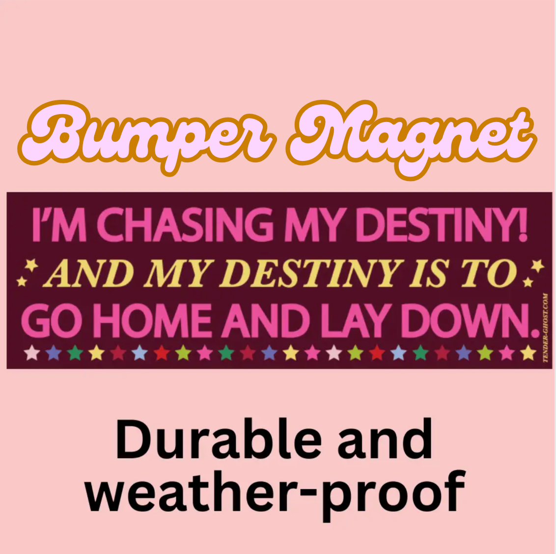 I'm Chasing My Destiny! And My Destiny Is To Go Home And Lay Down Bumper Magnet Or Bumper Sticker