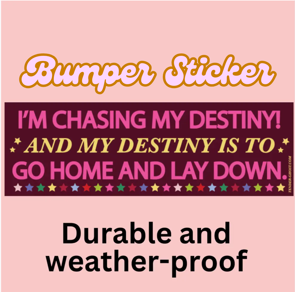 I'm Chasing My Destiny! And My Destiny Is To Go Home And Lay Down Bumper Magnet Or Bumper Sticker