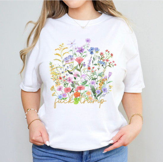 "Hidden" Fuck Trump Floral Design Unisex Tee