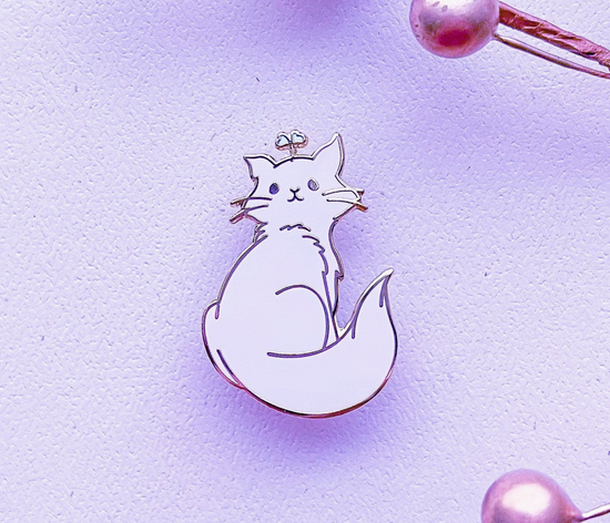 Broccoli Sprout Cat Pin