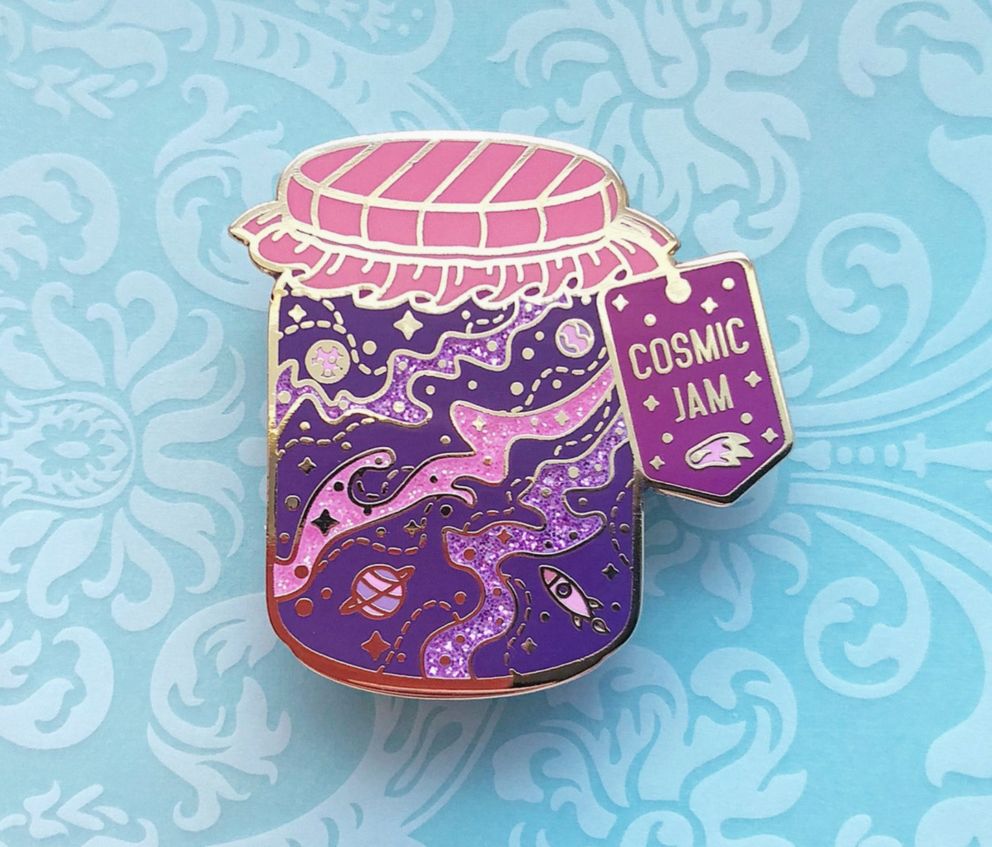 Cosmic Jam Glitter Pin