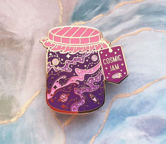 Cosmic Jam Glitter Pin