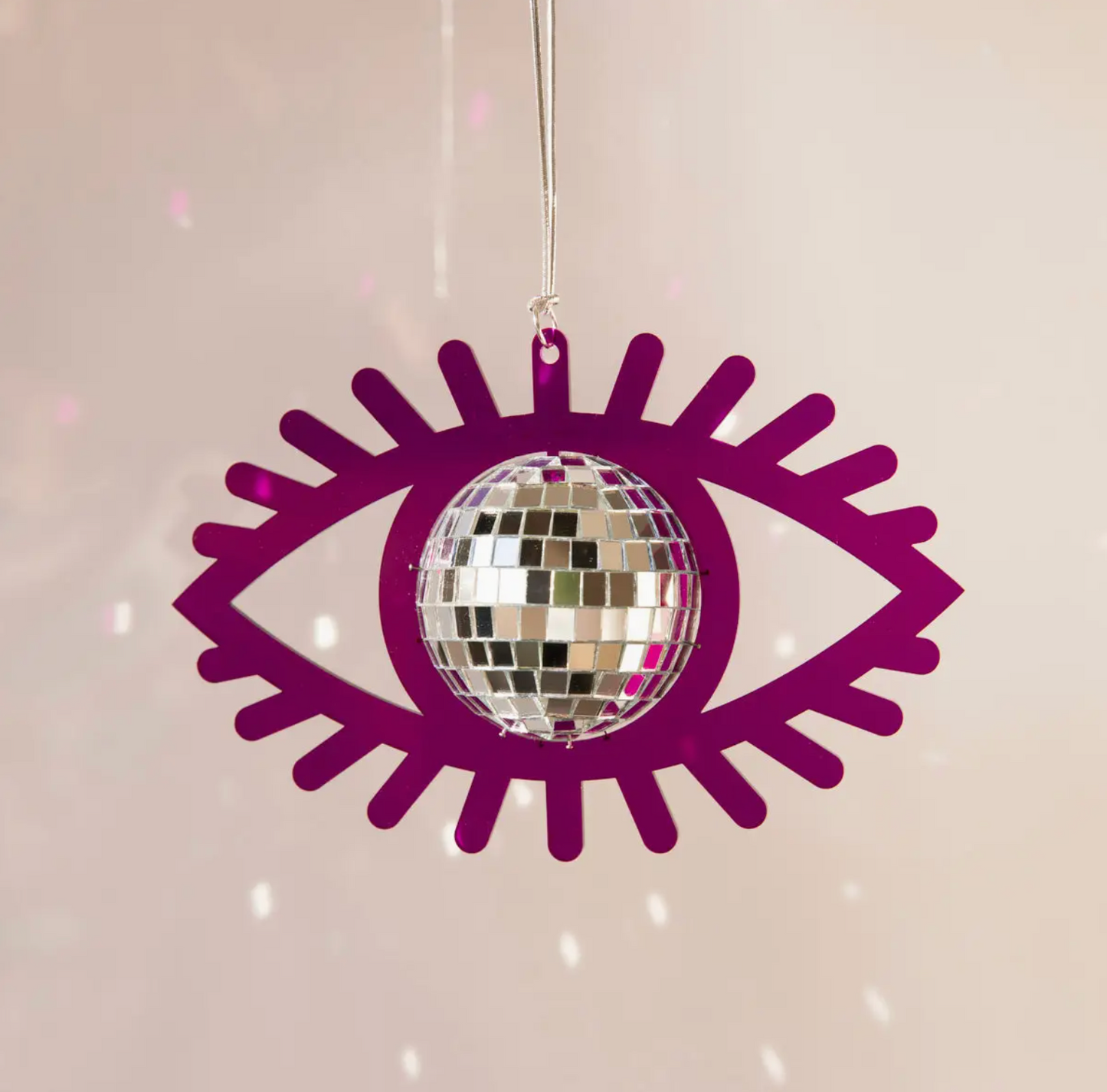 Purple Eye Disco Ball Acrylic Hanging Decor