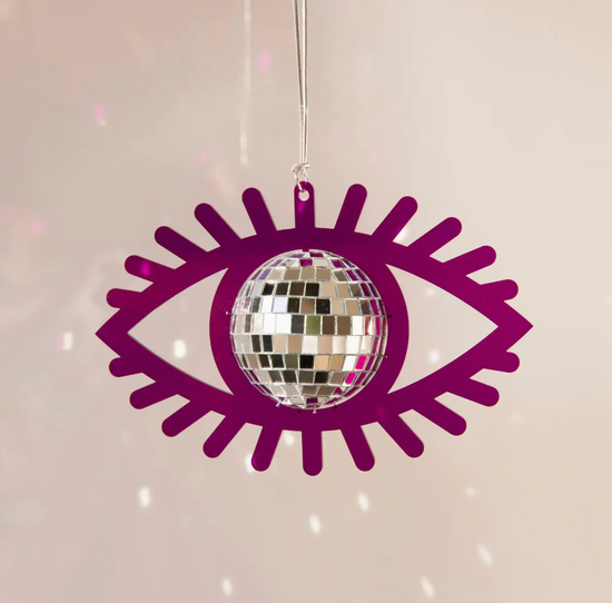 Purple Eye Disco Ball Acrylic Hanging Decor