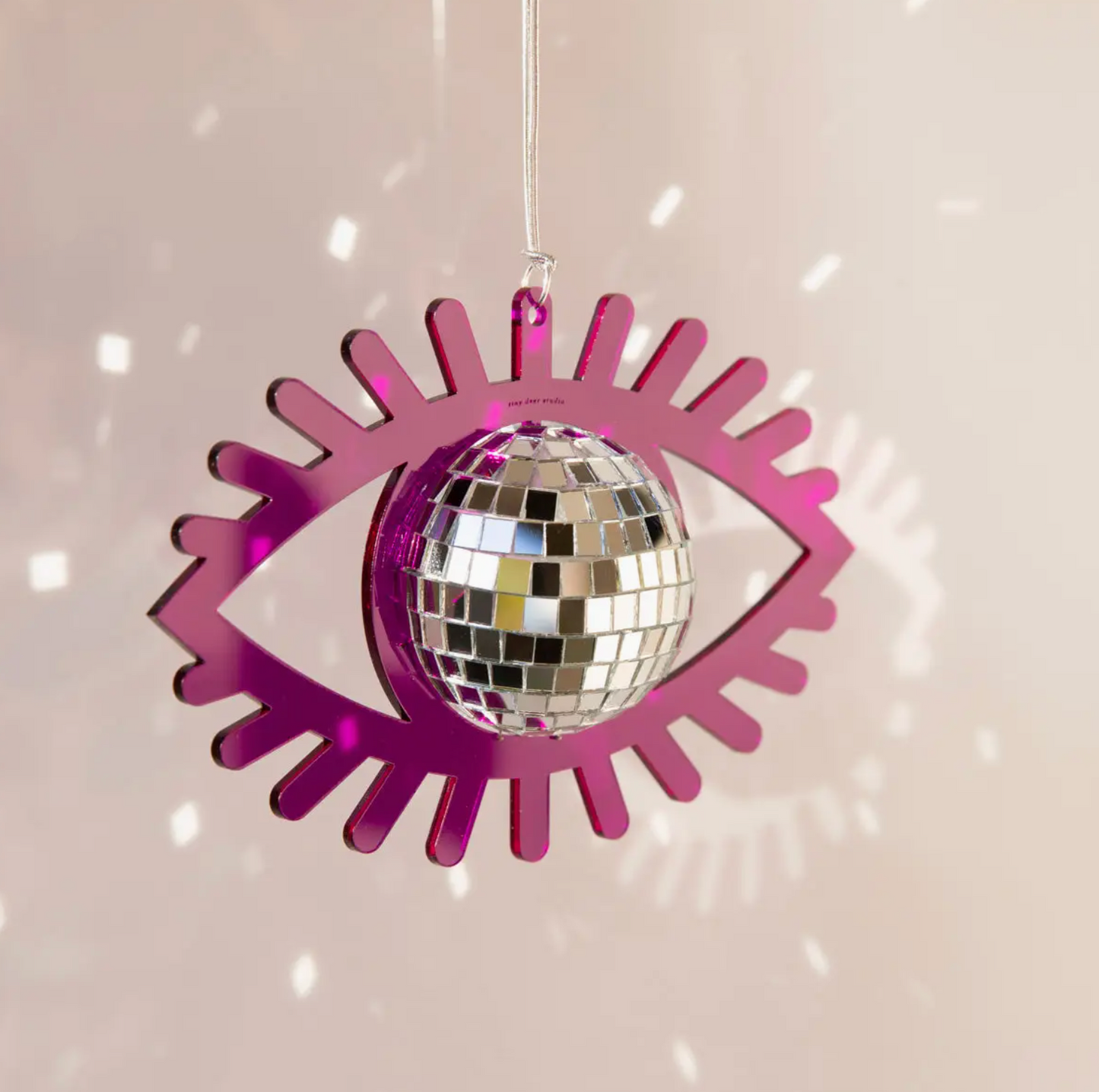 Purple Eye Disco Ball Acrylic Hanging Decor