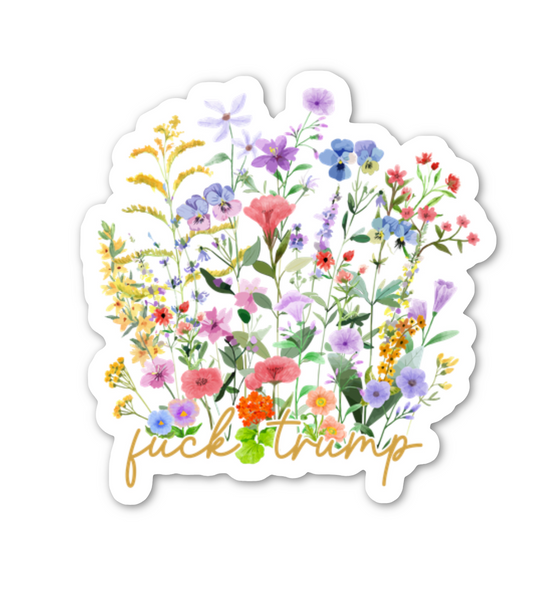 Hidden "Fuck Trump" Floral Sticker