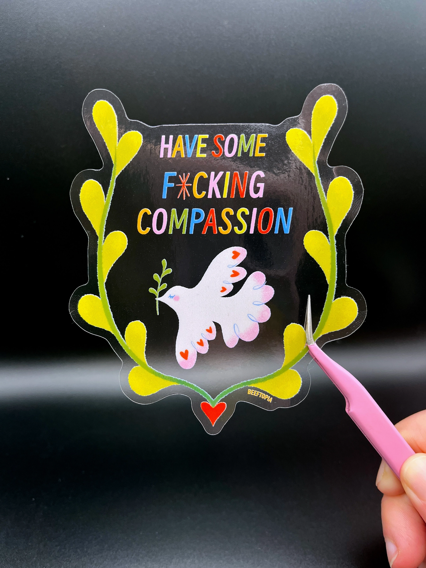 Have Some Fucking Compassion Clear Sticker