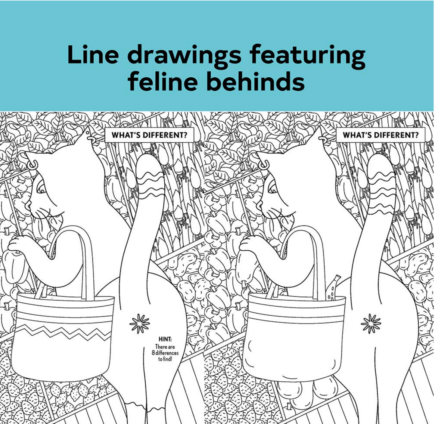 The Cat Butt Coloring and Activity Book: (Adult Coloring Book, Funny Gift for Cat Lovers)
