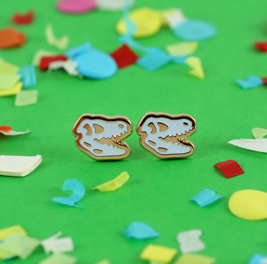 Trex Skull Earrings