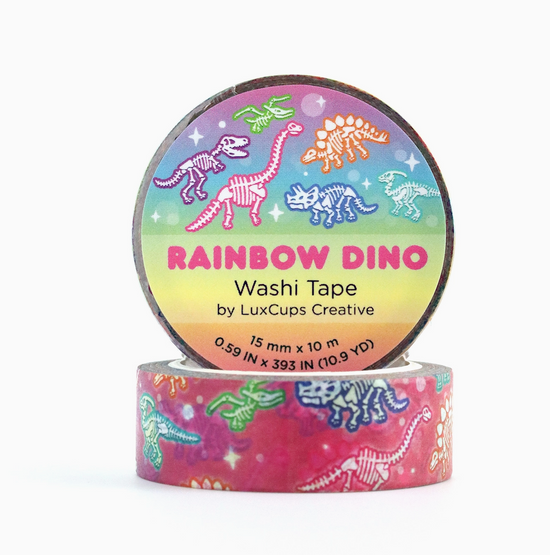 Rainbow Dino Washi Tape