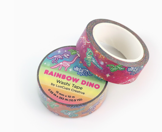 Rainbow Dino Washi Tape