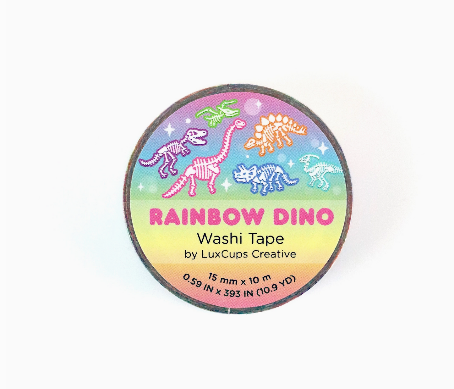 Rainbow Dino Washi Tape