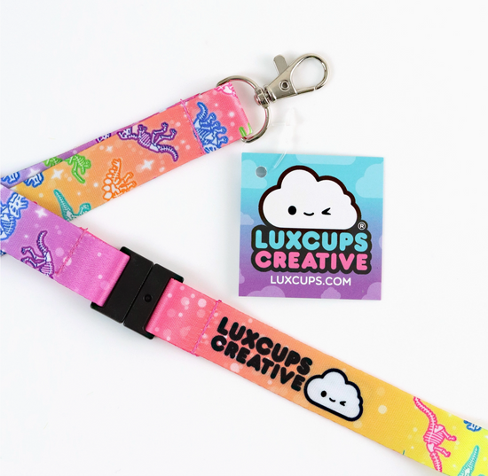 Rainbow Dino Lanyard