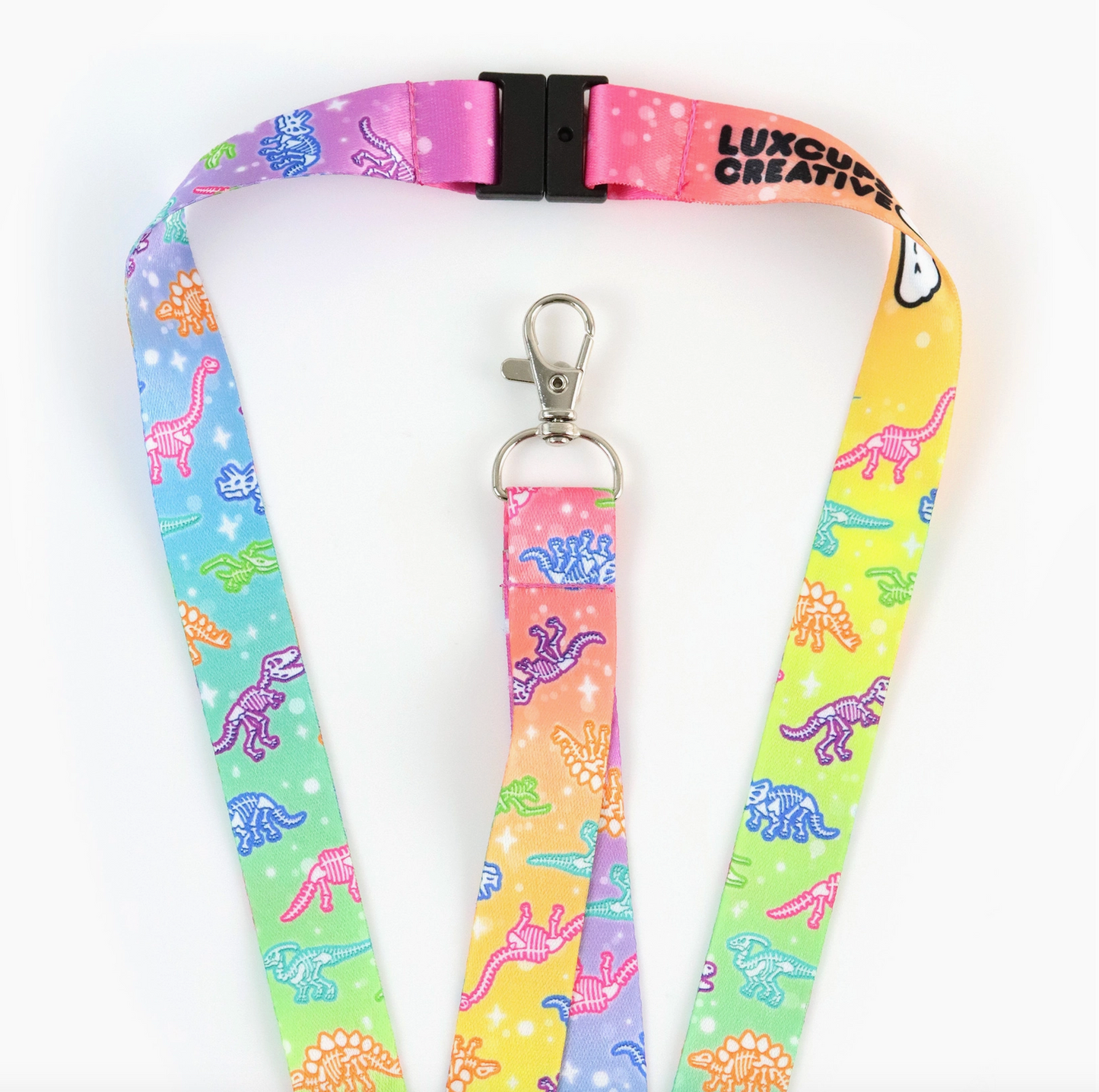 Rainbow Dino Lanyard