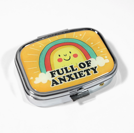 Full of Anxiety Metal Pill Tin