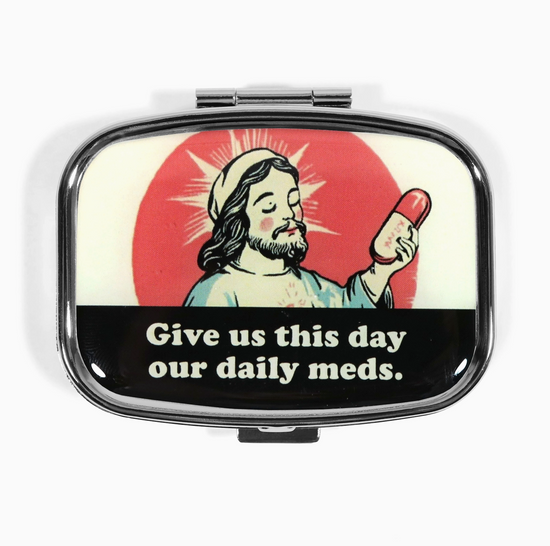 Give Us This Day Our Daily Meds Metal Pill Box
