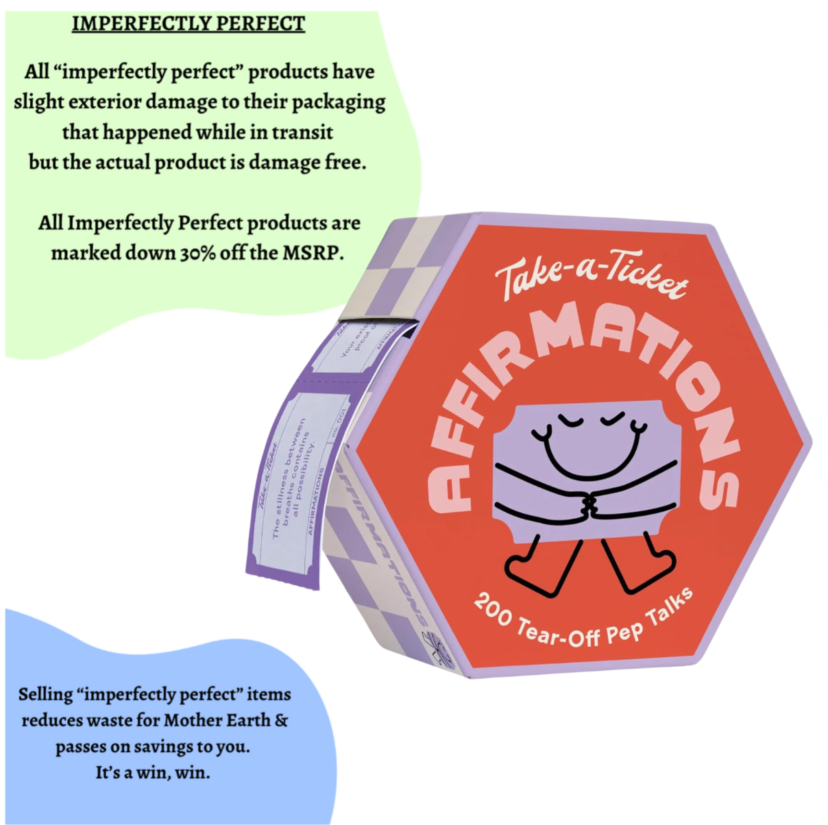 *Imperfectly Perfect* Take-A-Ticket: Affirmations - 200 Tear-Off Pep Talks