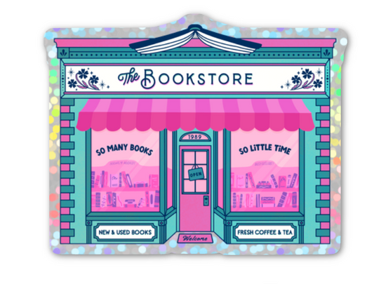 The Bookstore So Many Books So Little Time Glitter Sticker