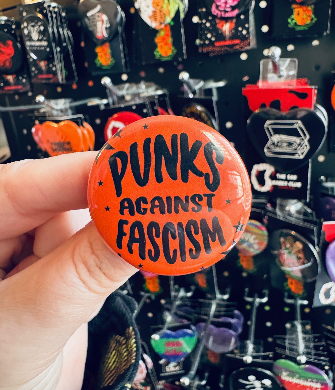 Punks Against Fascism Button