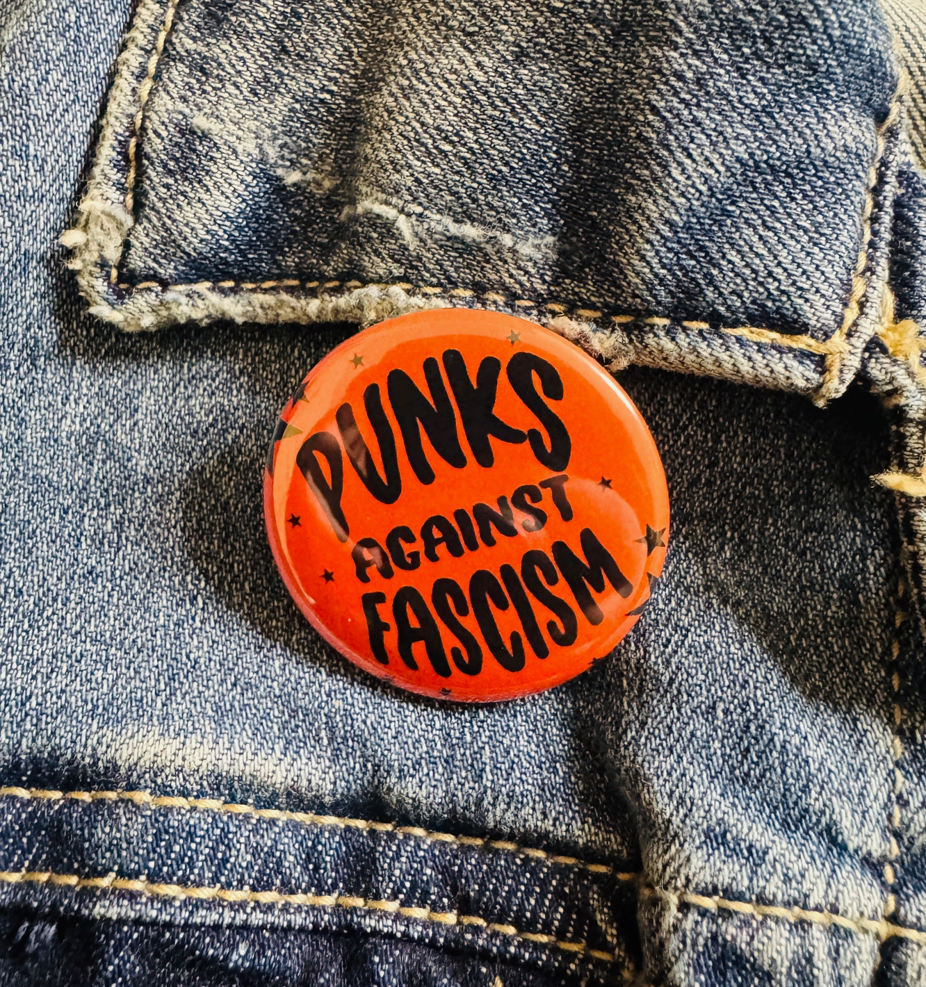 Punks Against Fascism Button