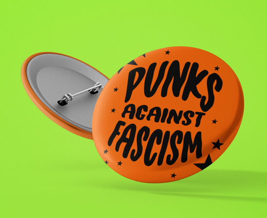 Punks Against Fascism Button