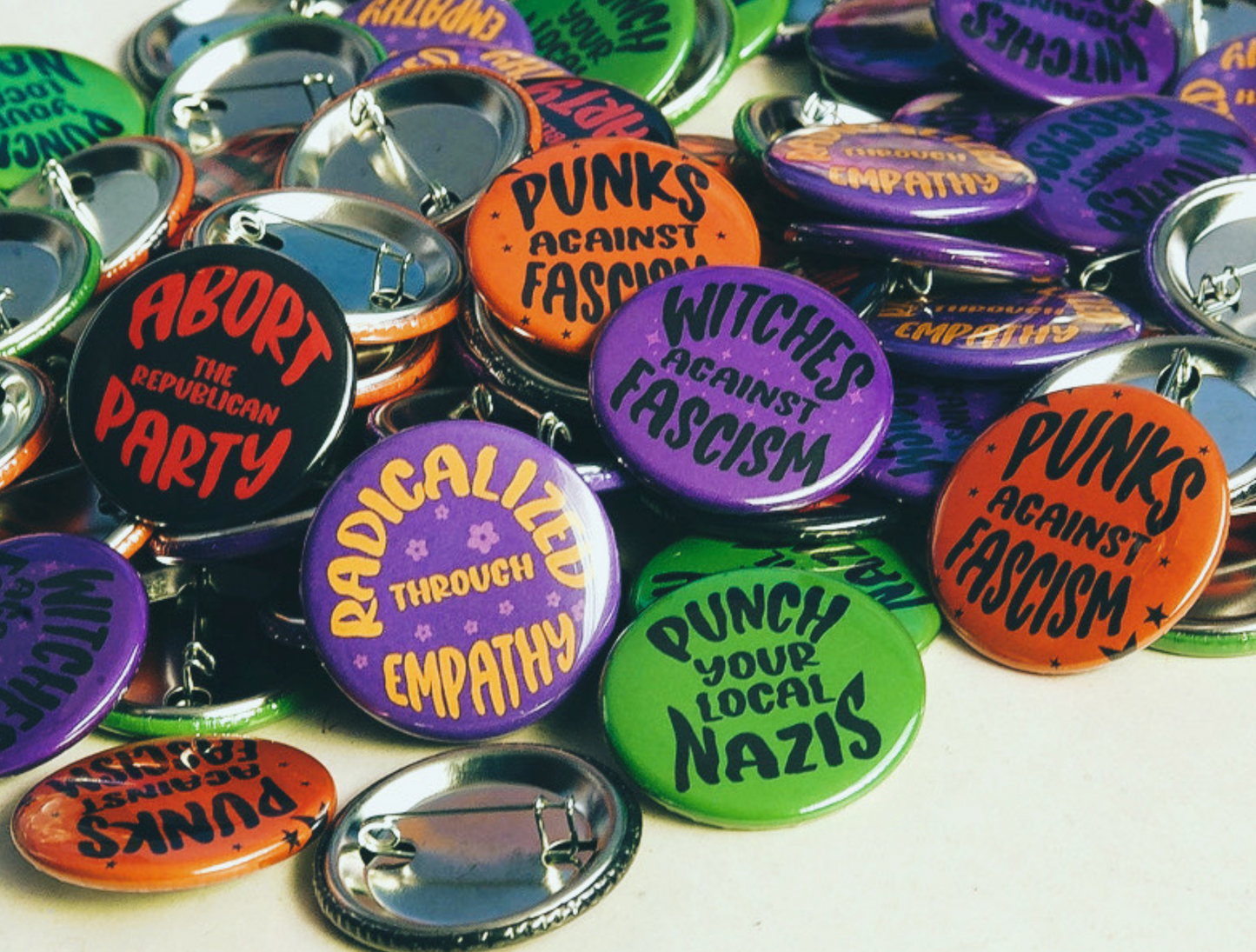 Punks Against Fascism Button