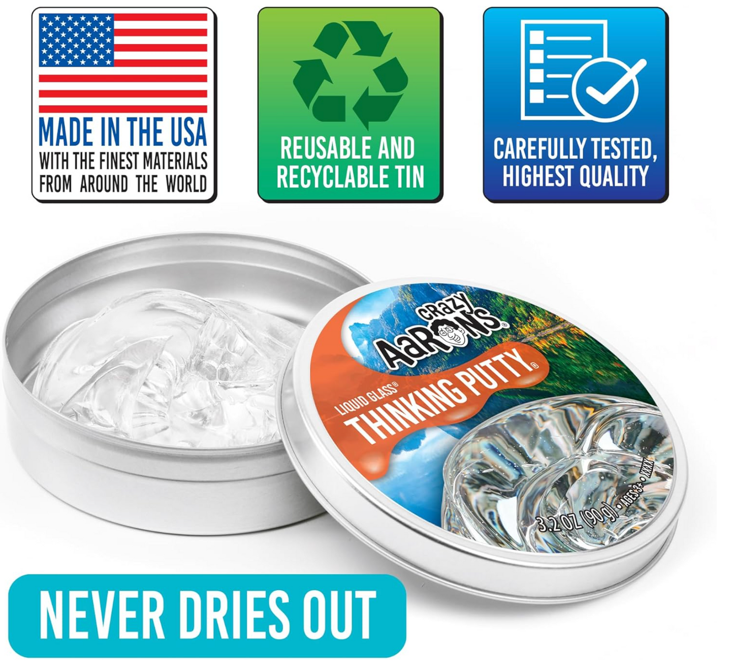 Liquid Glass Thinking Putty 4'' Tin