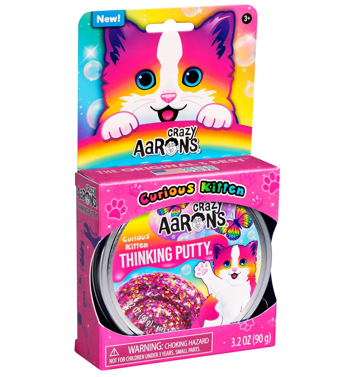 Putty Pets Curious Kitten Thinking Putty 4'' Tin