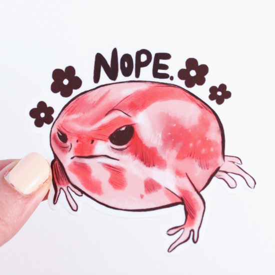 Nope Angry Toad Sticker