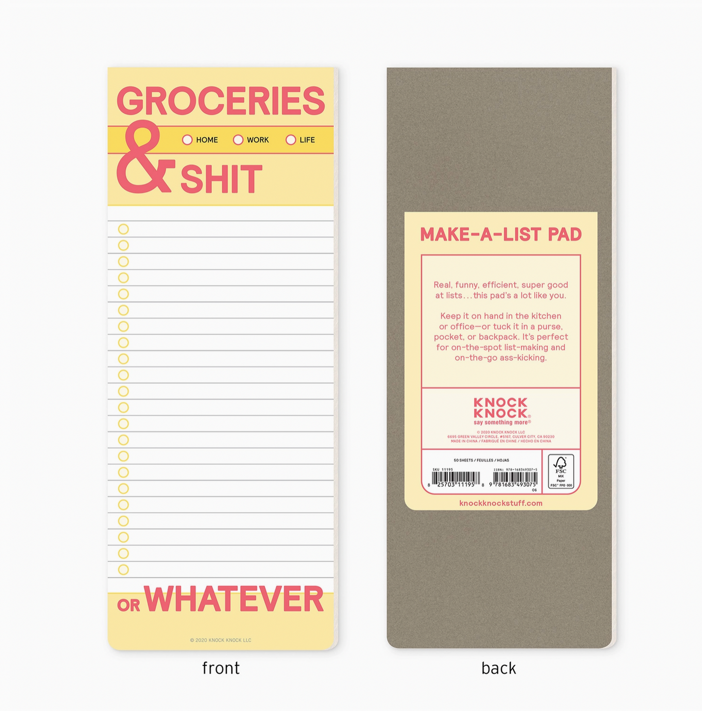 Groceries & Shit  Make-A-List Notepad