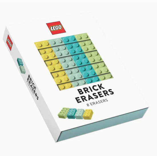 Lego Brick Erasers (Blue/Green Tones)