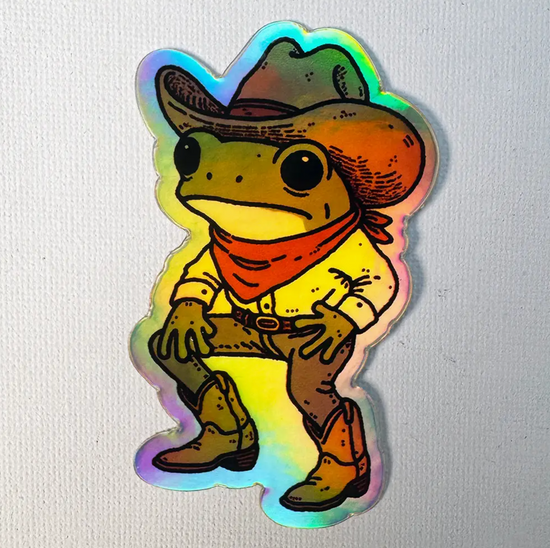 Howdy Frog Holographic Sticker