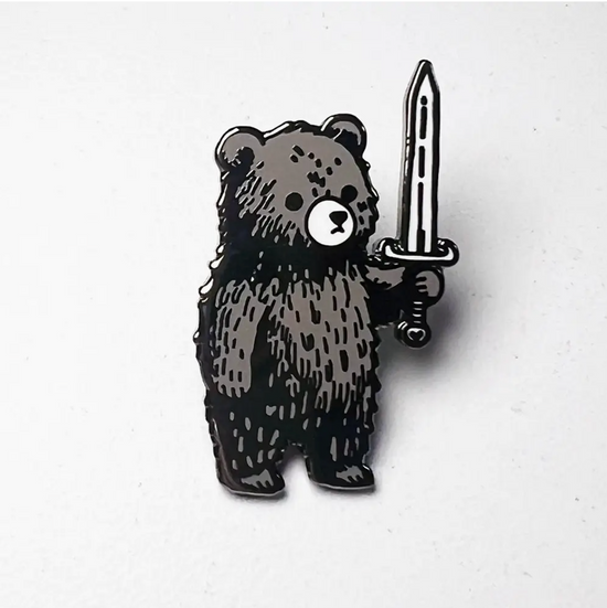 Bear with Sword Pin