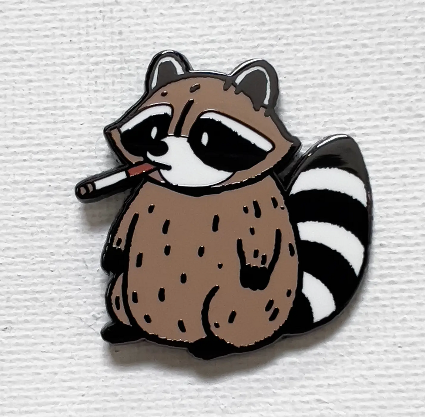 Cigarette Raccoon Pin