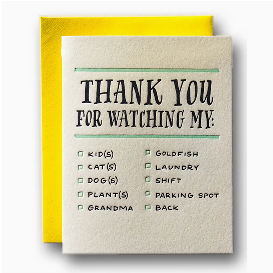 Thank You For Watching My ...Card