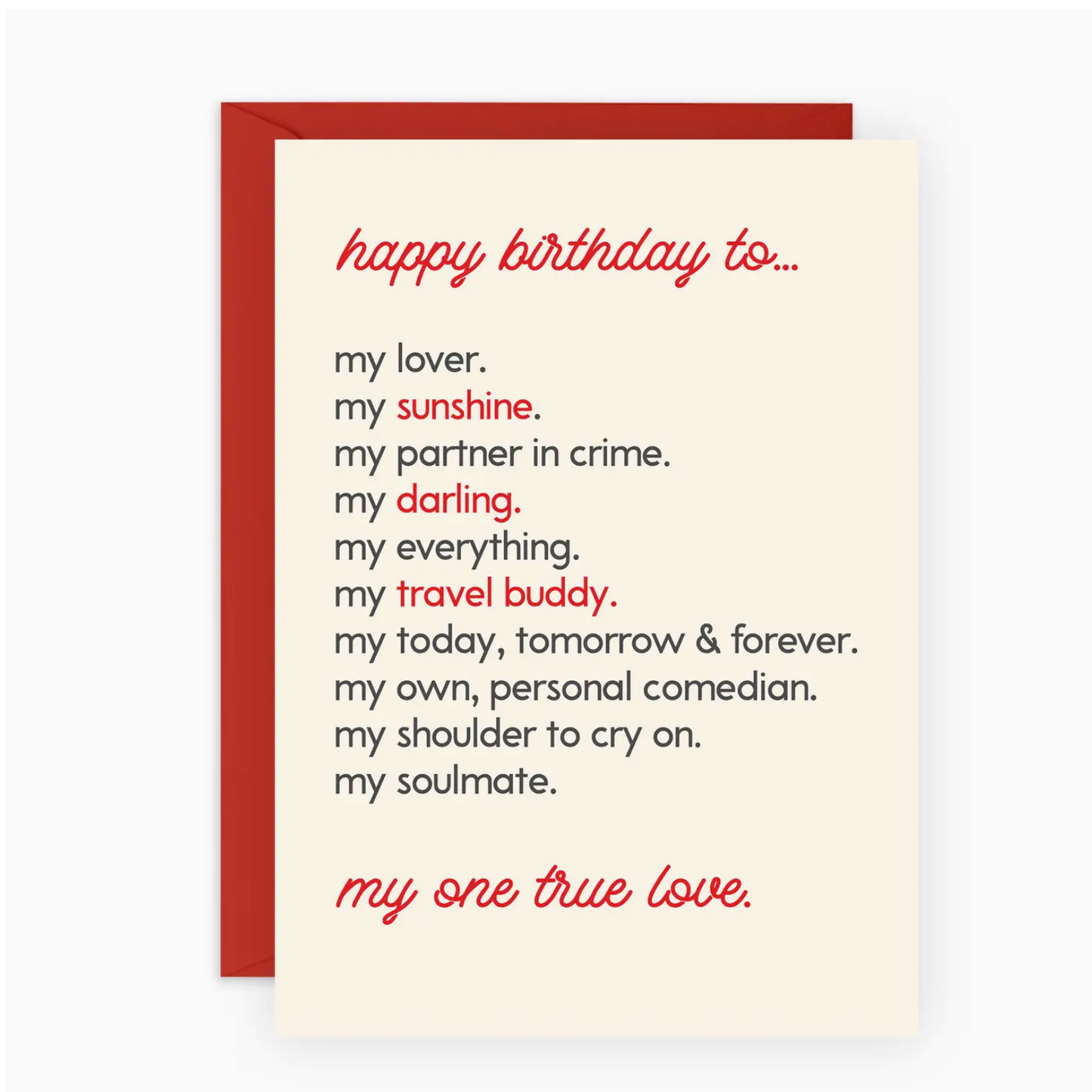 Happy Birthday To My Lover...Card