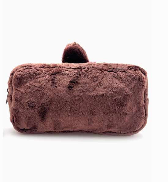 Monchhichi Plush Cosmetic Bag (Pink Bow)