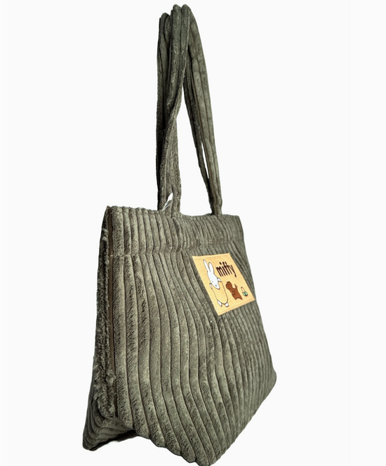 Miffy & Snuffy Olive Corduroy Tote Bag
