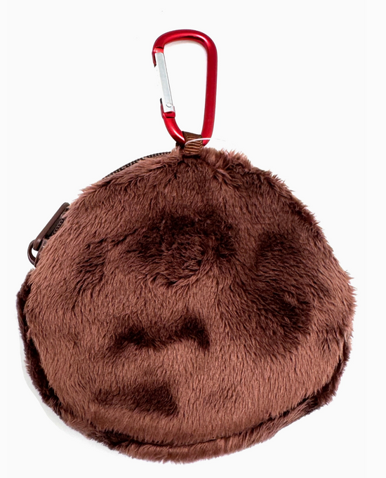Monchhichi-Kun Face Plush Carabiner Coin Pouch