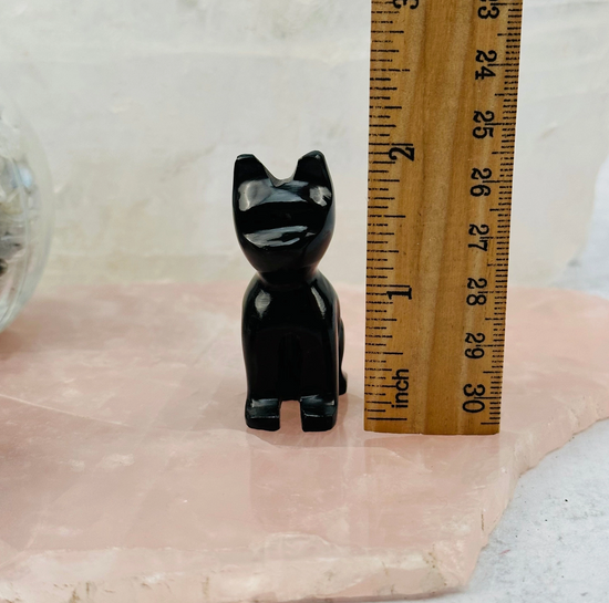 Black Onyx Gemstone Cat - Crystal Cat