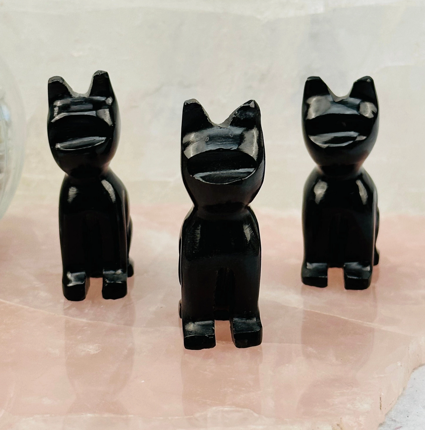 Black Onyx Gemstone Cat - Crystal Cat