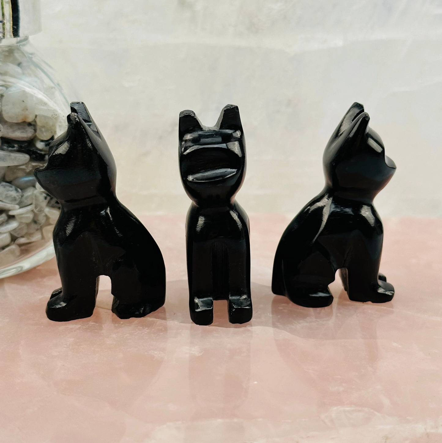 Black Onyx Gemstone Cat - Crystal Cat